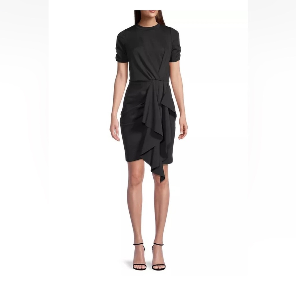 Rachel Parcell Black Draped Interlock Minidress Size Small. Worn once.